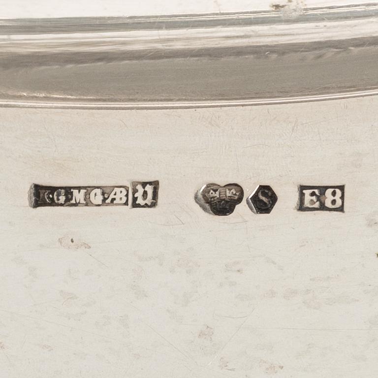 Plates, 2, silver, KG Markströms, Uppsala 1931 and GAB, Stockholm 1937 respectively.