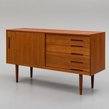 A 'Lyon' teak veneered sideboard designed by Nils Jonsson, Hugo Troeds Bjärnum, Sweden.