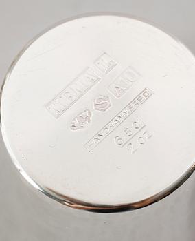 PUNCHMUGGAR, 12 st, silver, Mema, 1975. Vikt ca 479 gram.