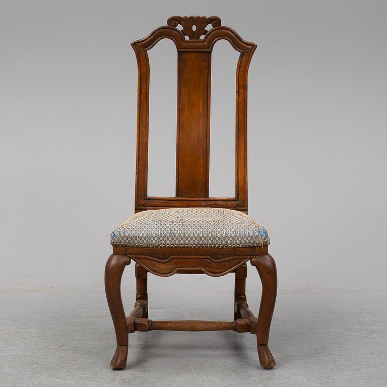 A Swedish late baroque chair, mid 18th century.