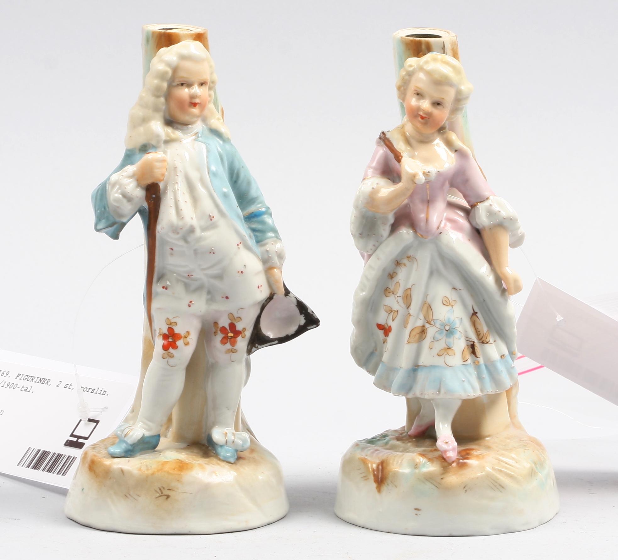 FIGURINER, 2 st, porslin. 1800/1900-tal.