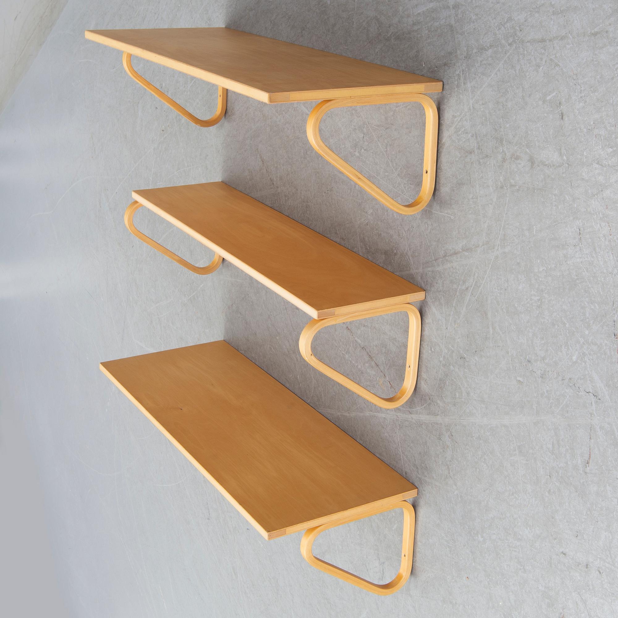 ALVAR AALTO, three shelves model 112A and 112B for Artek.