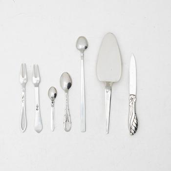 A collection of modern silver flat ware, including Georg Jensen, 20th century.
