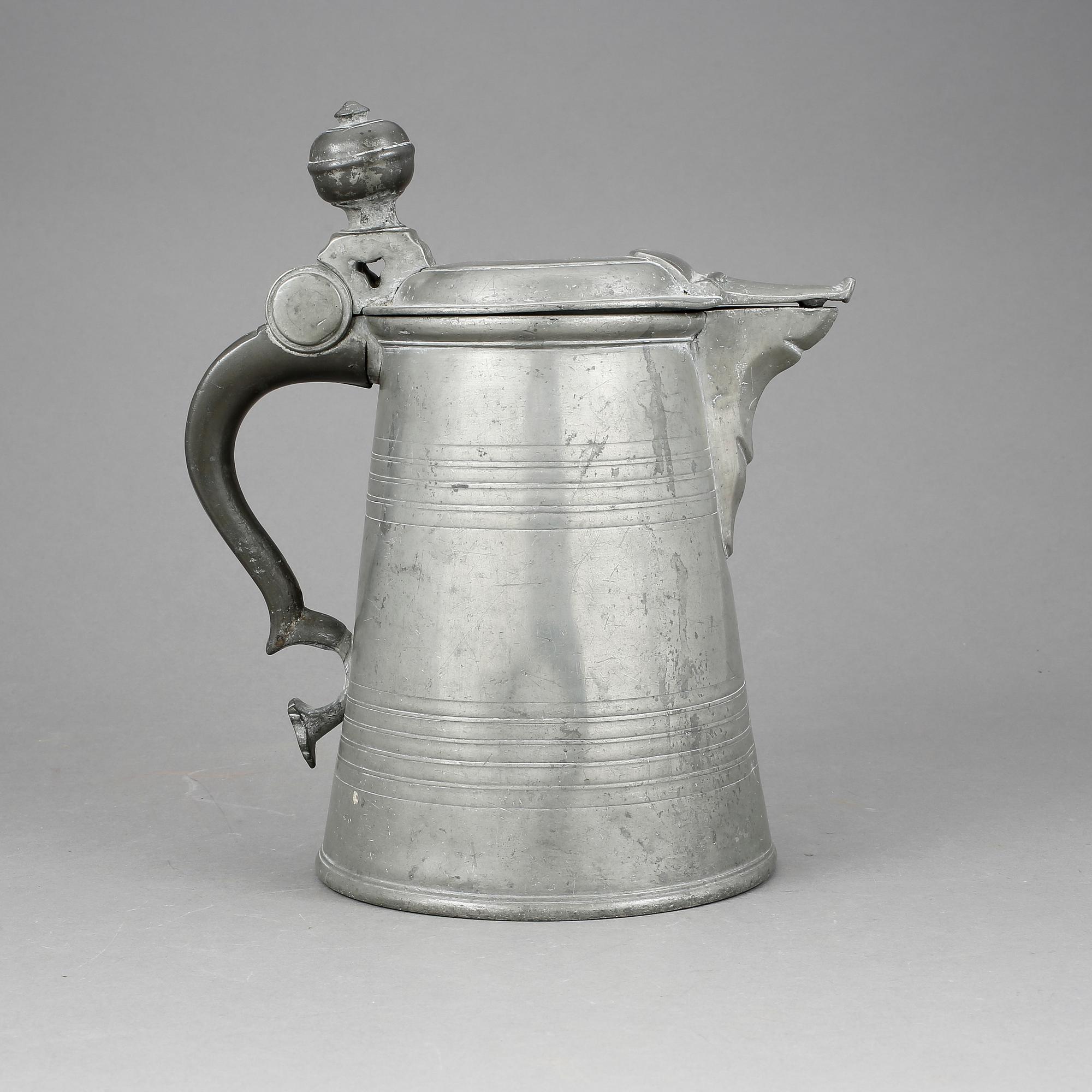 SKÄNKKANNA, tenn, Karlskrona, 1700-tal.