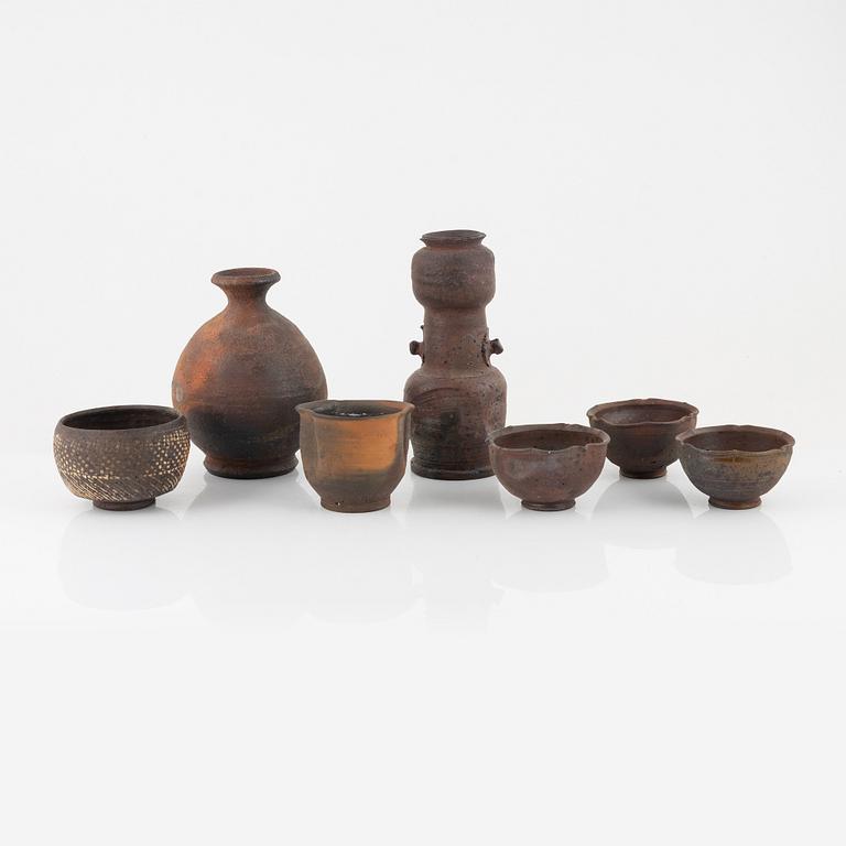 Steen Kepp, two ceramic vases and five bowls.