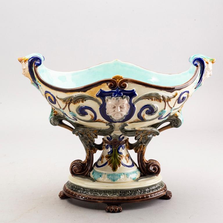 A pair of Rörstrand majolica jardinère around 1900.