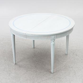 A Gustavian style seven-piece dining suite, mid-20th Century.