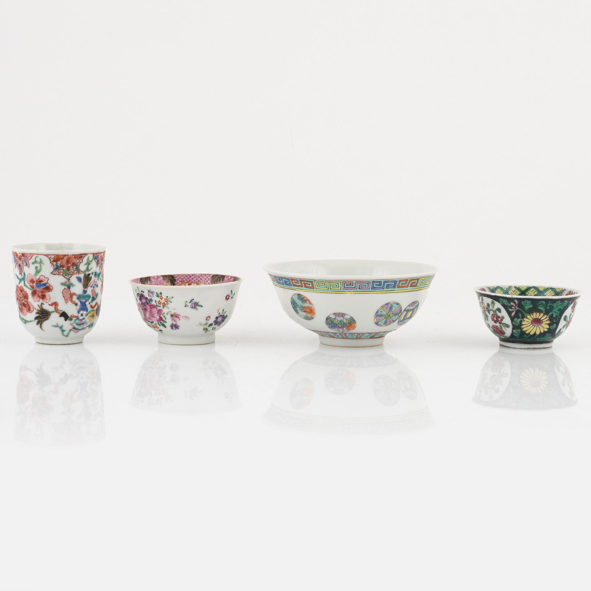 Parti porslin, 5 delar, Kina, 1700-1900-tal.