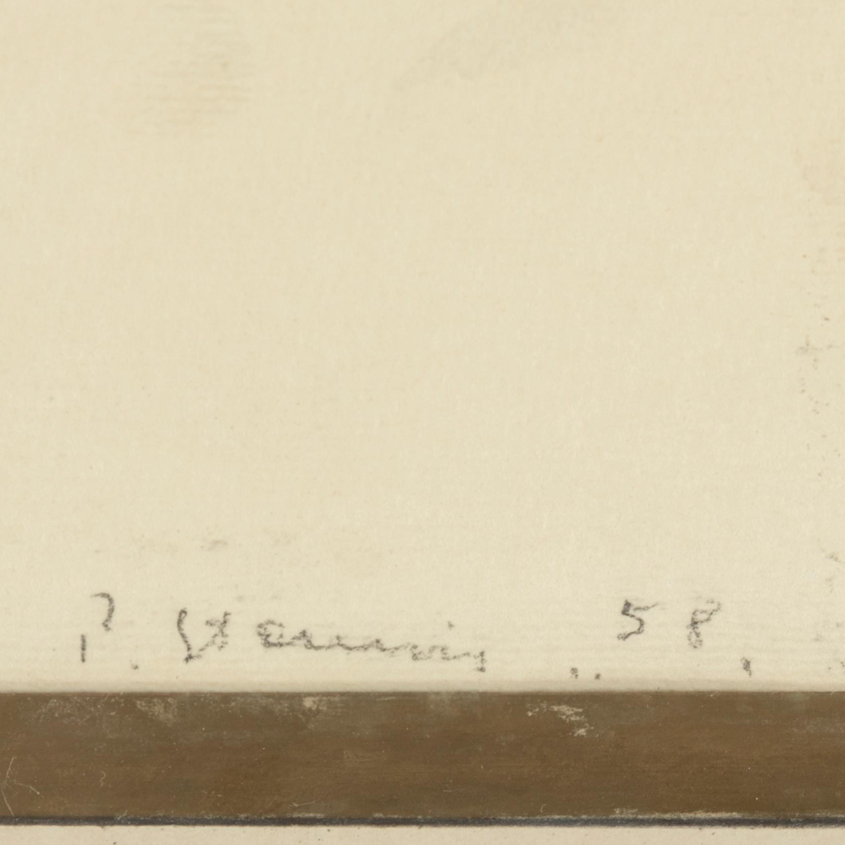 PER STENIUS, blandtekniker, 2 stycken, signerad P. Stenius och daterad 58 respektive monogramsignerad.