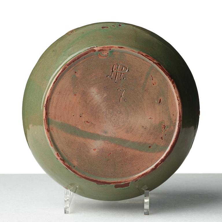 Hilma Persson-Hjelm, an Art Nouveau glazed earthenware bowl, Rackstad, Värmland Sweden early 20th Century.