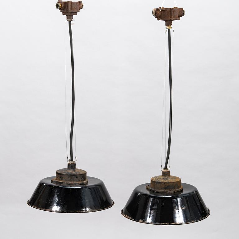PAAVO TYNELL, Two 1930's '2521-53' industrial light for Taito Finland.