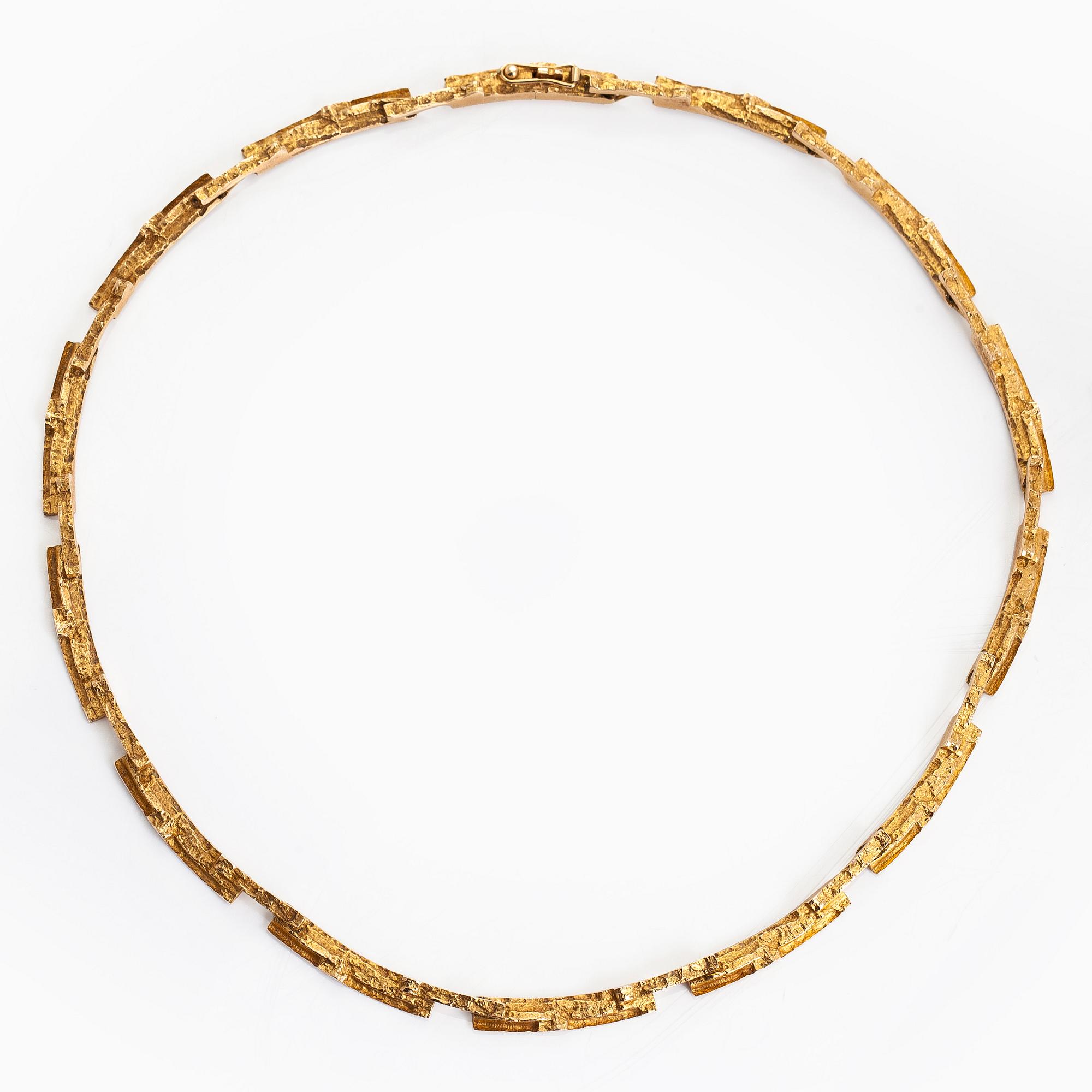 Björn Weckström, kaulakoru, "Tunturi", 14K kultaa. Lapponia 1976.