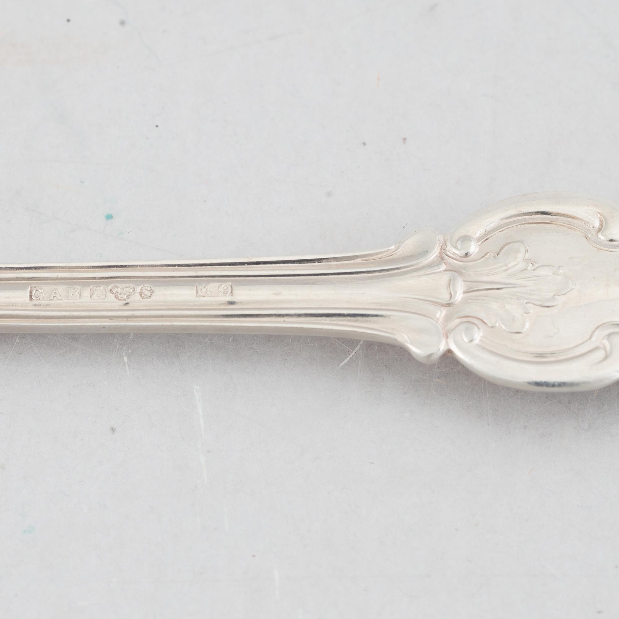 A Swedish Silver Cutlery, model "Olga", various makers, including CG Hallberg, Stockholm 1958 (48 pieces).