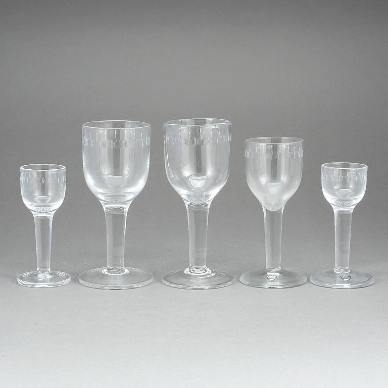 GLASSSERVIS, 36 delar, Orrefors, 1900-talets andra hälft.
