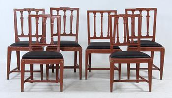 STOLAR, 6 st, gustavianska, 1800-tal.