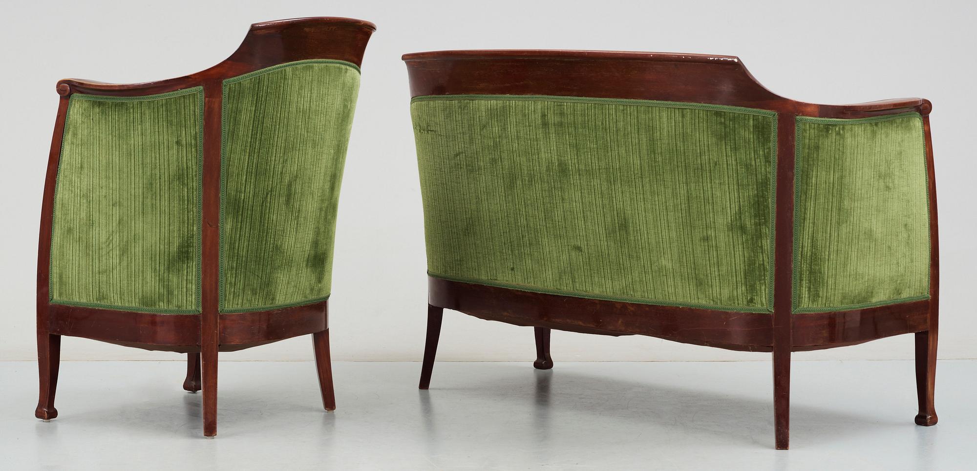 SOFFA samt FÅTÖLJ, Isidor Hörlin, Nordiska kompaniet,  1900-talets första hälft.