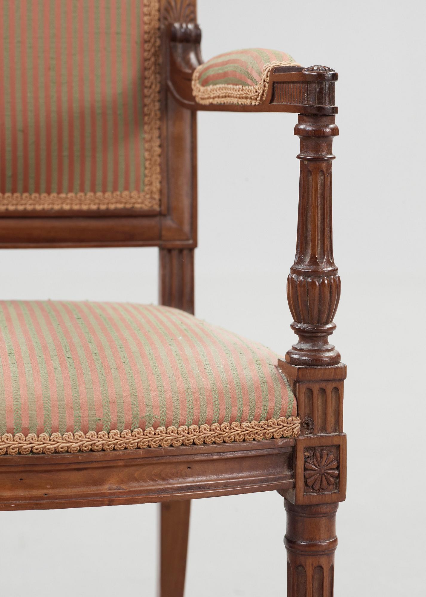 BARNSTOLAR, två stycken. Directoire och Chippendale, 1700/1800-tal.