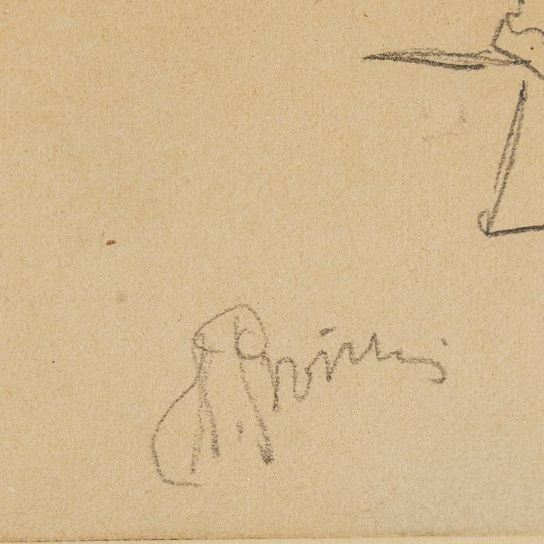Ilja Jefimovitj Repin, a pencil drawing, signed and numbered  19.