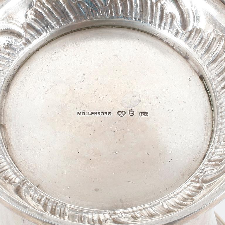 BÄGARE, silver, Gustaf Möllenborg, Stockholm, 1894. Vikt ca 248g.