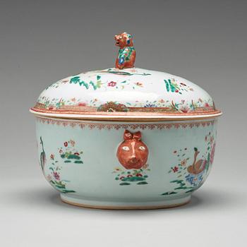 A famille rose tureen with cover, Qing dynasty, Qianlong (1736-95).