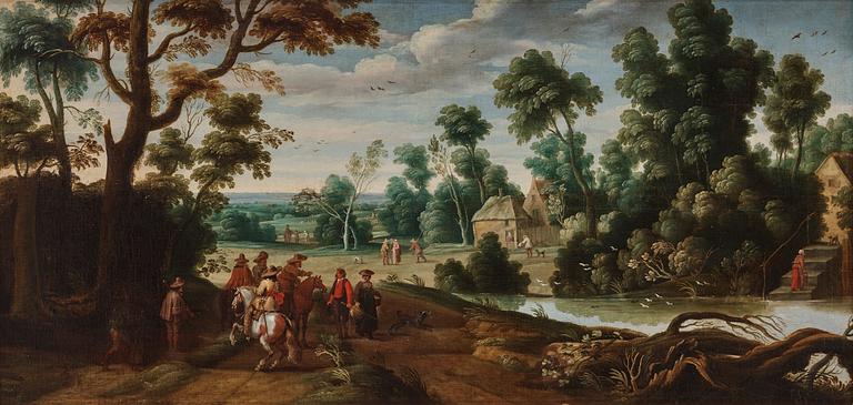 Pieter Snayers, Figures and horsemen outside the village.