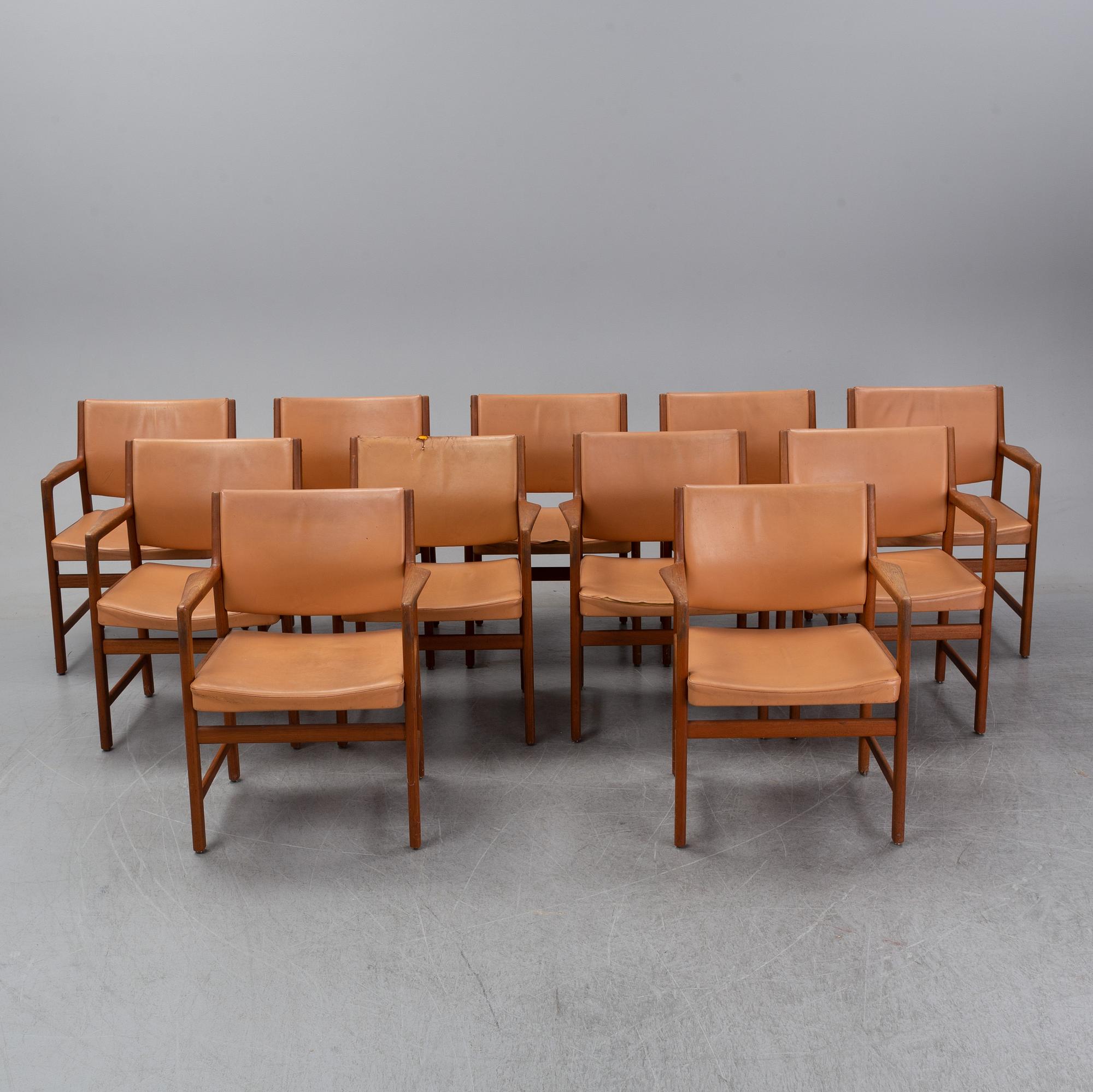 Eleven 1960's teak armchairs by Karl Erik Ekselius for JOC Vetlanda.