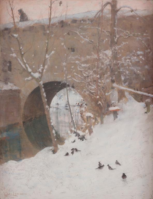 Carl Larsson, "Snö i Grez".