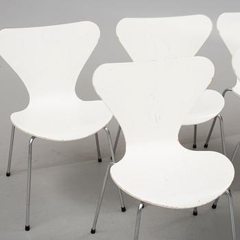 STOLAR, 6 st. "Sjuan", Arne Jacobsen, Fritz Hansen, Danmark 1983.