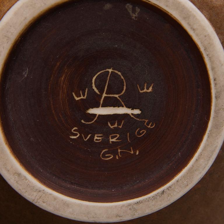 A stoneware vase signed G.N. Rörstrand, Sweden.