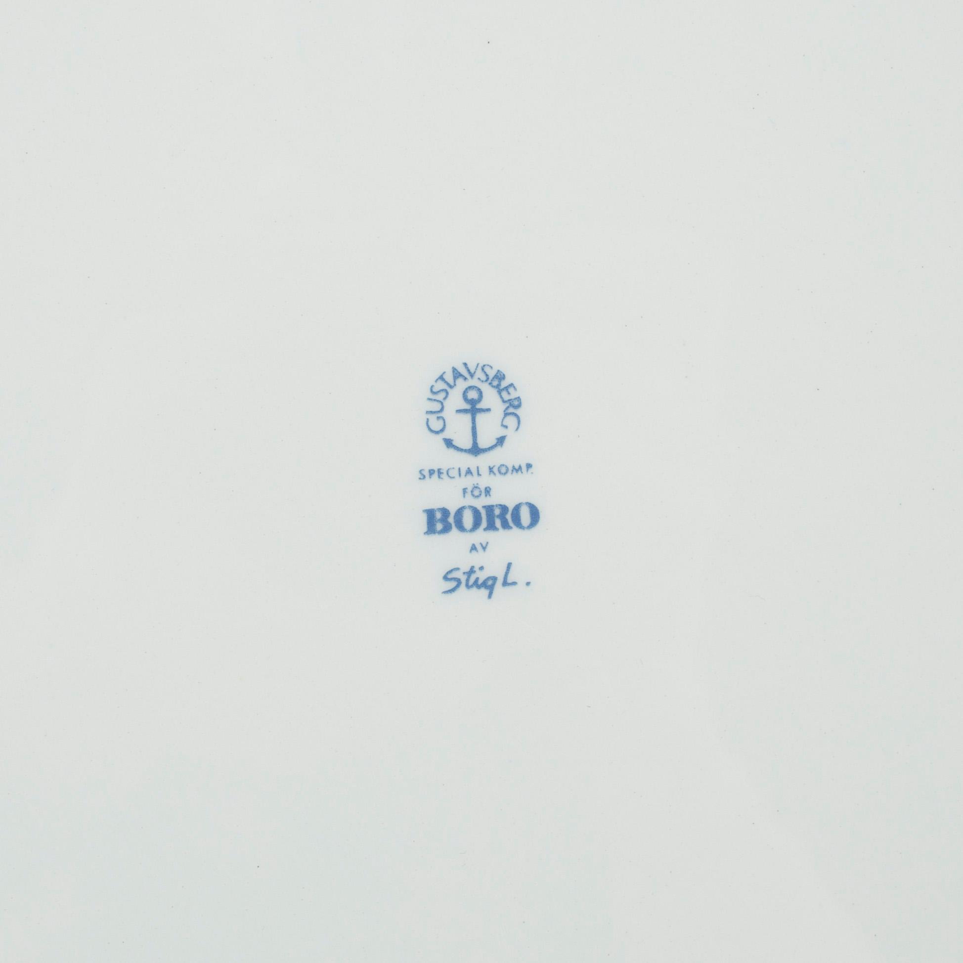 STIG LINDBERG, servisdelar, 16 st, "Boro", porslin, Gustavsberg.