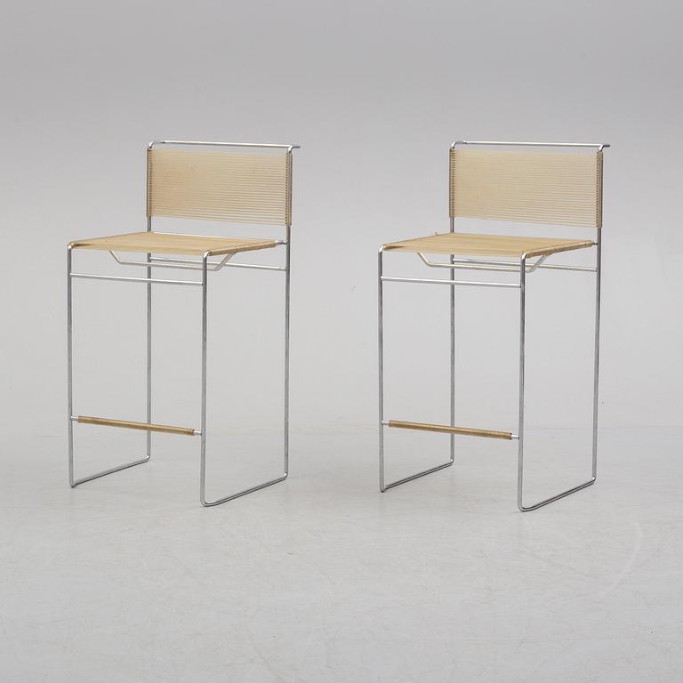 GIANDOMENICO BELOTTI, a pair of 'Spaghetti' bar chairs from Fly Line, CMP, Padova, Italy.