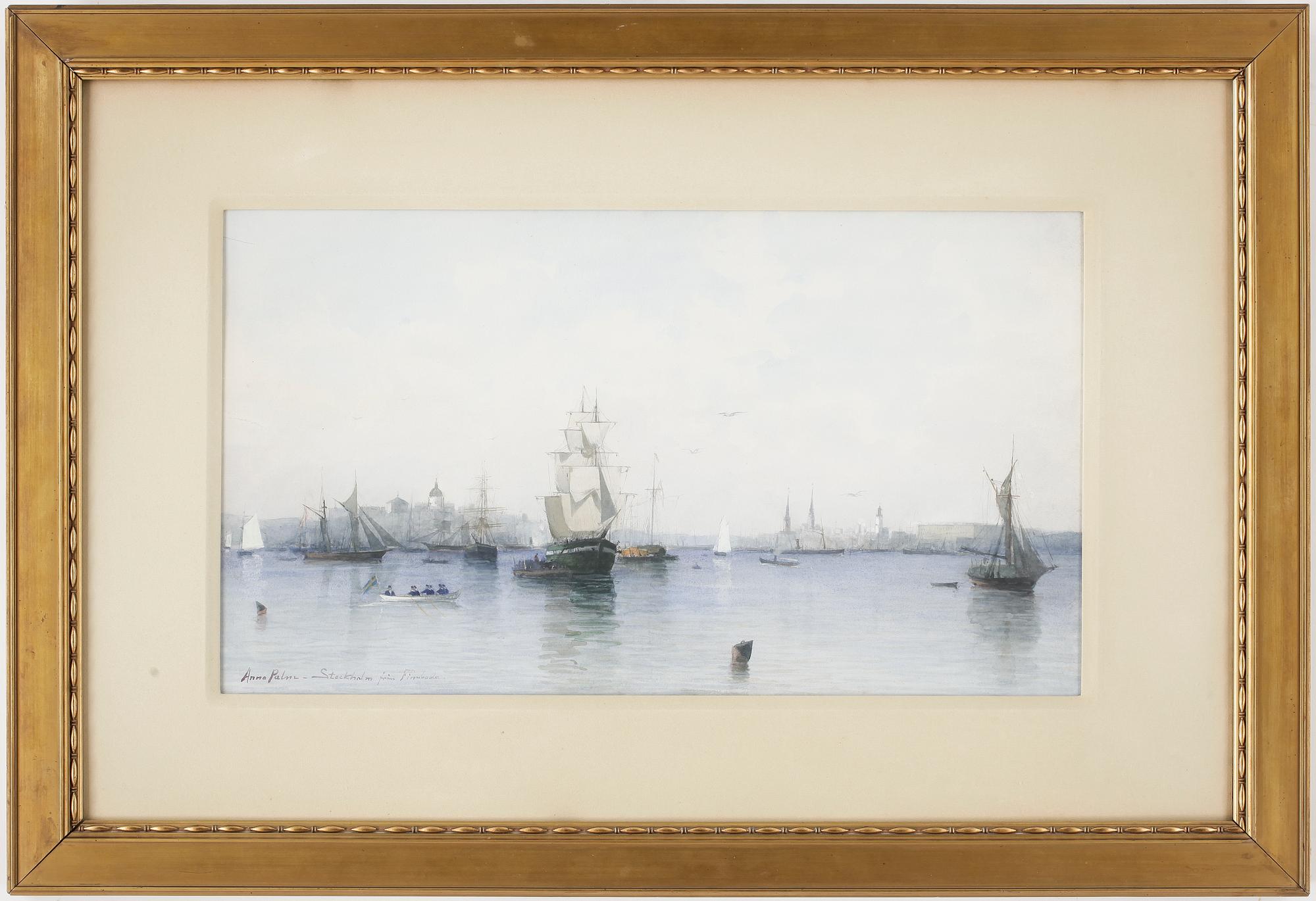 ANNA PALM DE ROSA, akvarell och täckvitt, signerad.