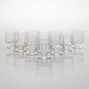 Timo Sarpaneva, set of 54 'Ripple' 2054 glasses for Iittala.