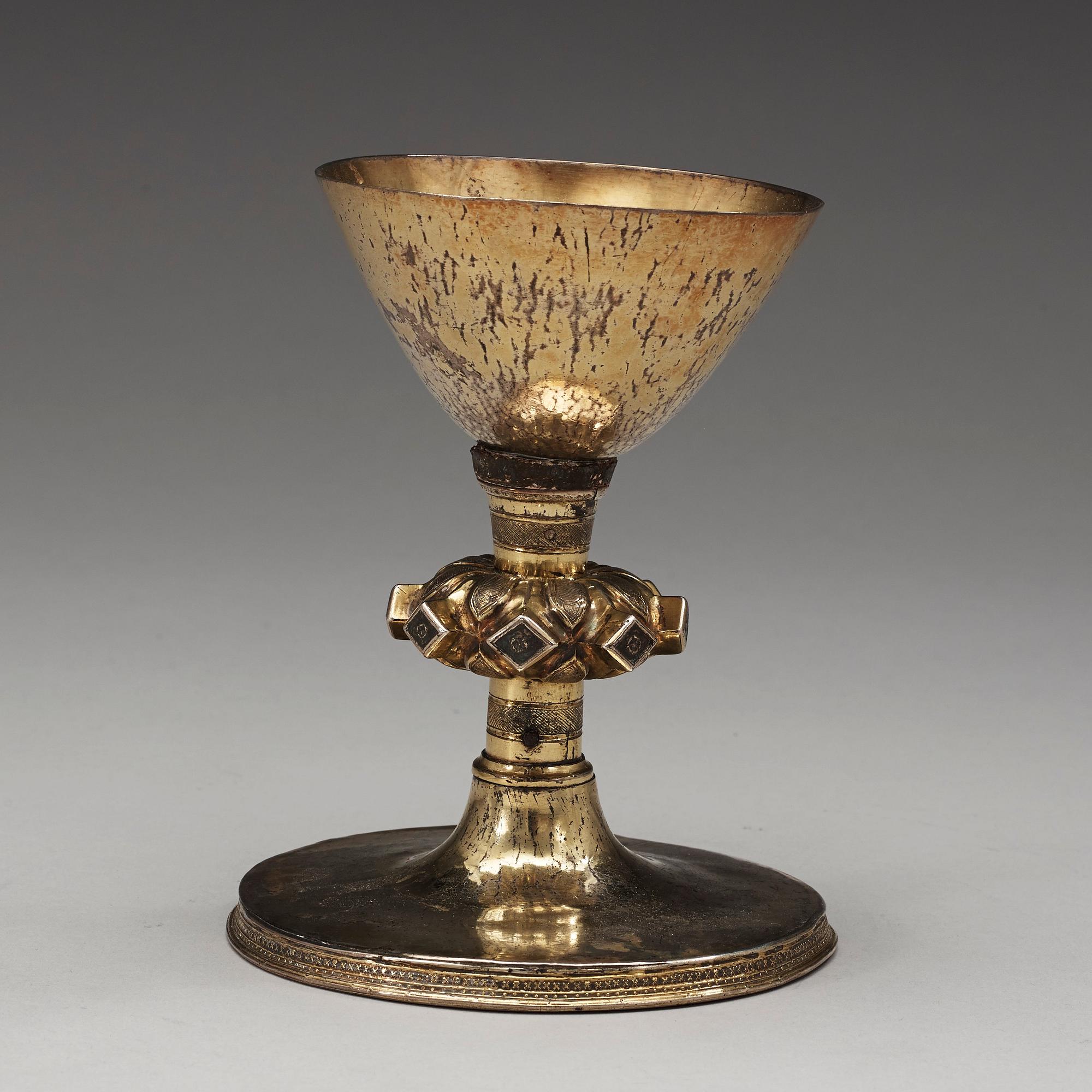A northeuropean 17th century silver-gilt cup, unmarked.