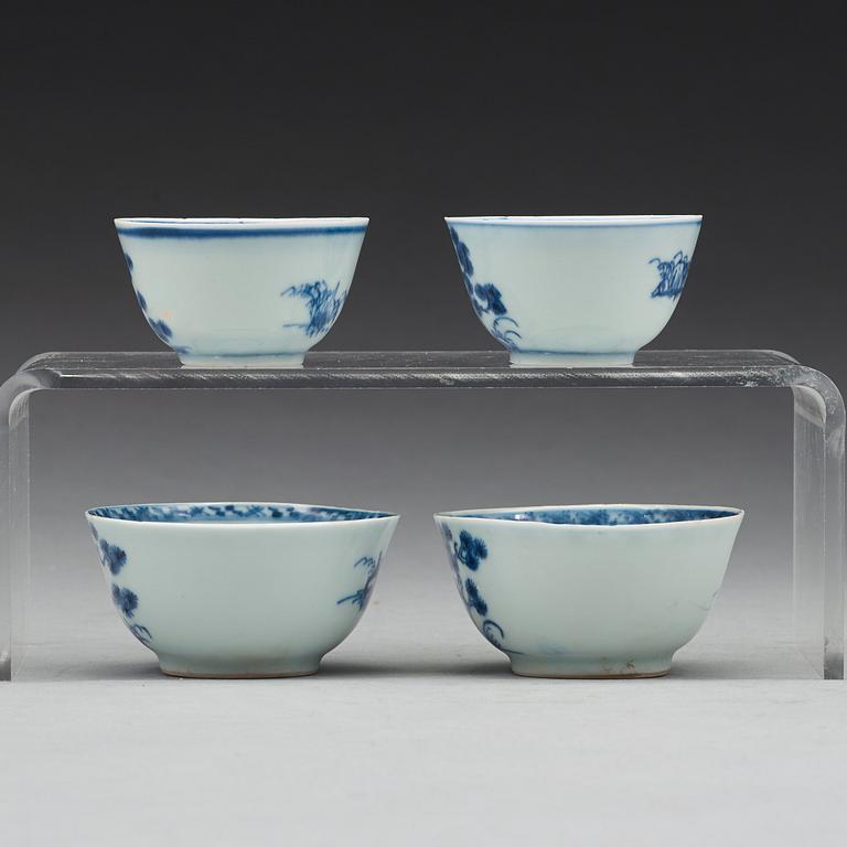 A set of four cups with stands, Qing dynasty, Qianlong (1736-95).
