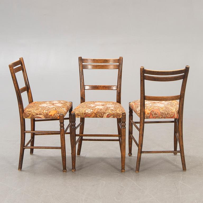 A set of six early 1900s chairs.