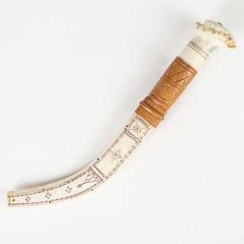 A reindeer horn knife by Carl Grahn, signed.