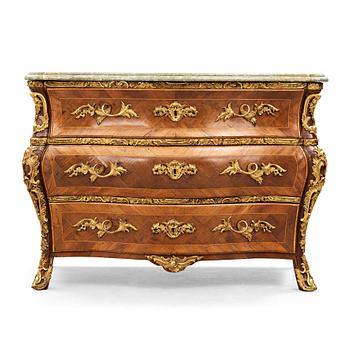 1. A Swedish Rococo chest of drawers by Christian Linning dated 1761 (master in Stockholm 1744-1779).