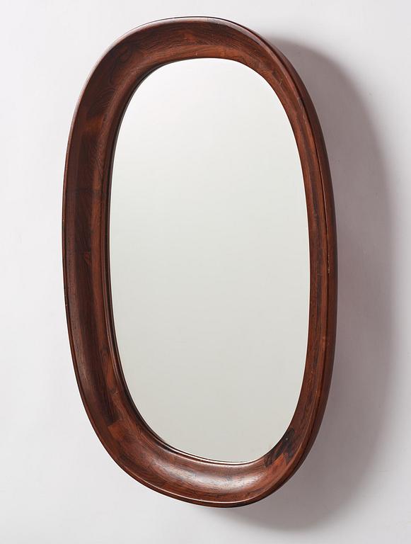 Carl Malmsten, a rare rosewood mirror, Sweden, 1950s.