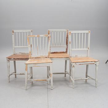 STOLAR, 4 st, snarlika, 1800-tal, provinsarbeten.