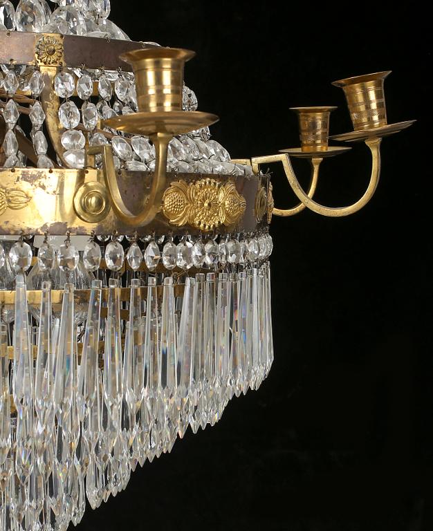 LJUSKRONA, Empirstil, tidigt 1900-tal. Höjd ca 96 cm.