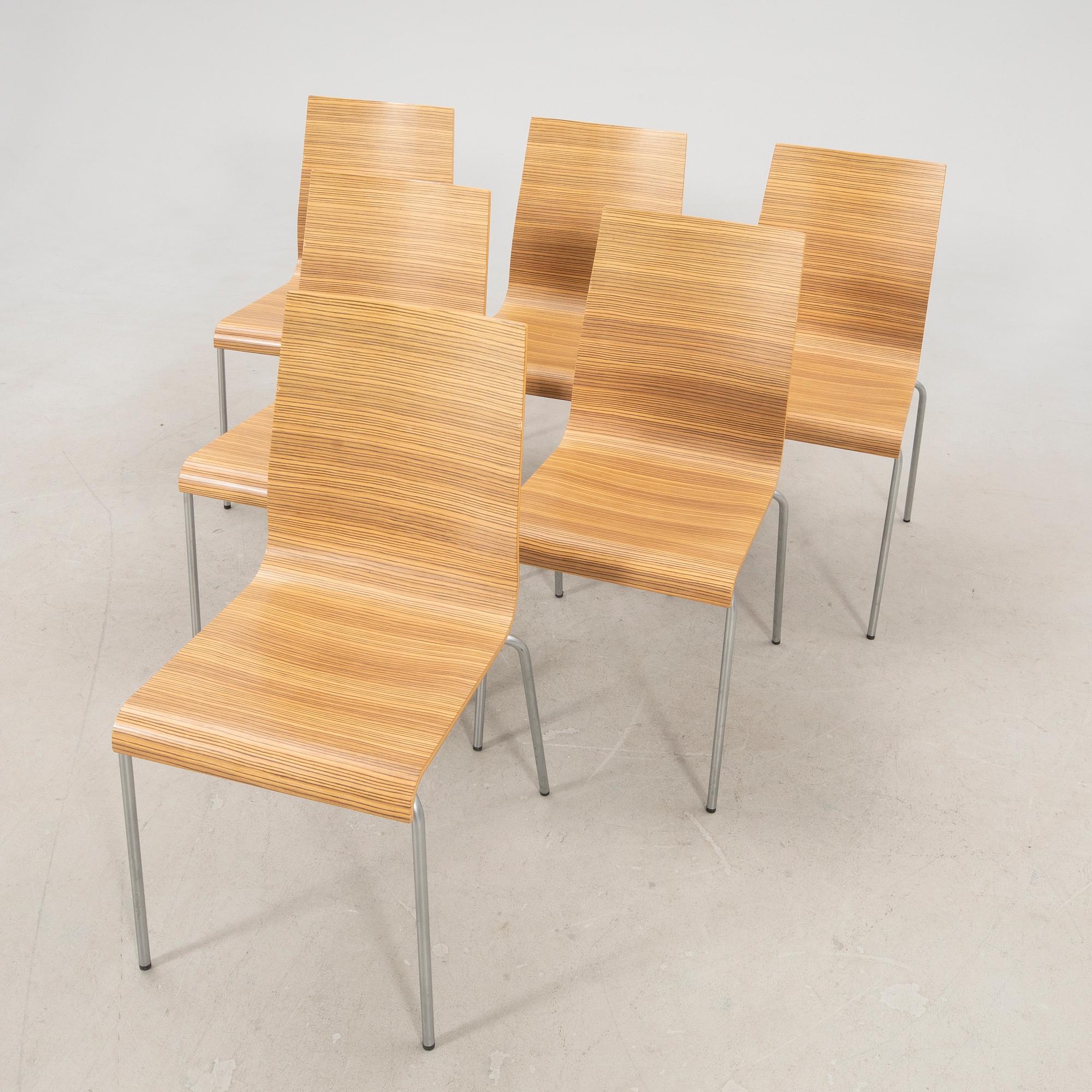Chairs, 6 pcs, Zeta design by Bröderna Andersen, Denmark, 21st century.