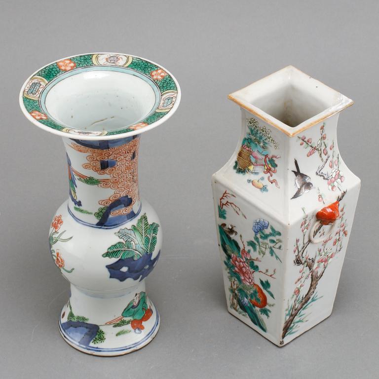 VASER, 2 st, porslin, Kina, 1800-tal.