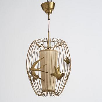 Hans Bergström, taklampa, modell "3", ateljé Lyktan, Åhus, 1940-50-tal.
