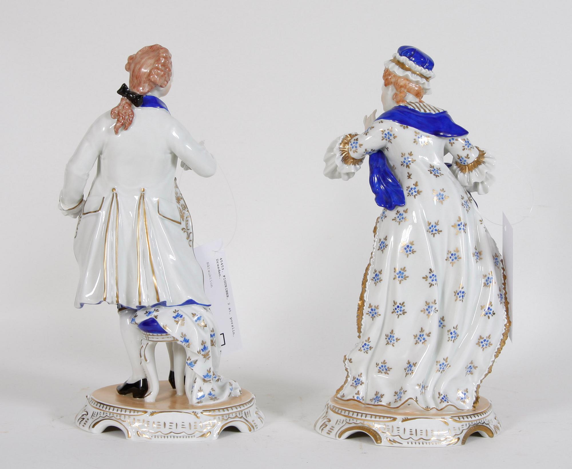 FIGURINER, 2 st, porslin, Dresden.