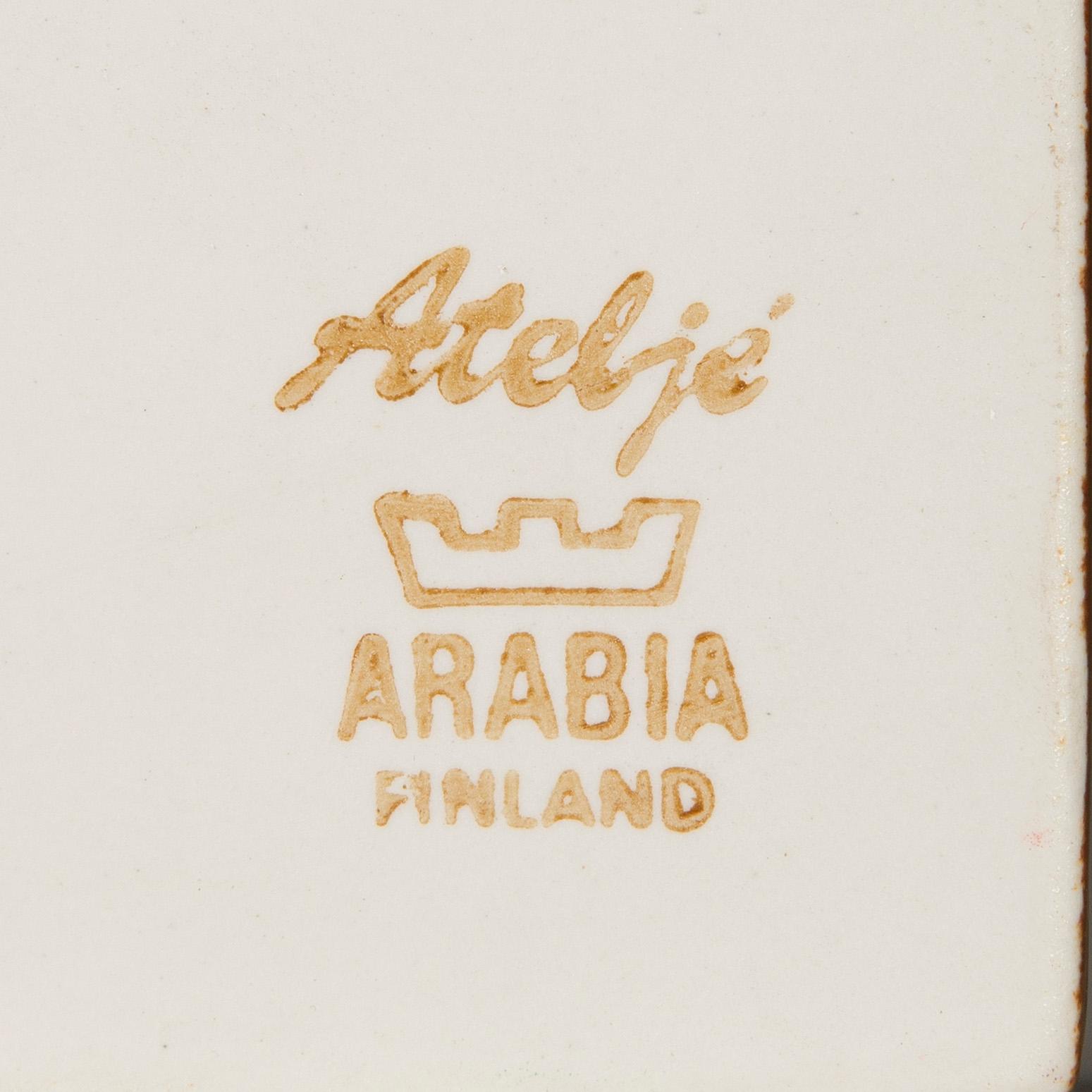 Raija Uosikkinen, three 1970s ceramic wall plaques, Arabia, Finland.