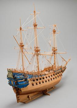 A ship model, possibly of the Regal ship Vasa, second half of the 20th century.