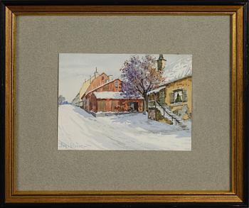 AKVARELLER, 6 st, bl a August Olsson, 1900-talets första hälft.