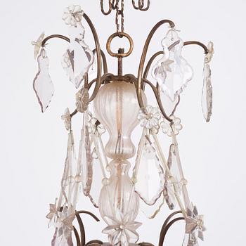 A Swedish Rococo ten-light chandelier, 18th century.