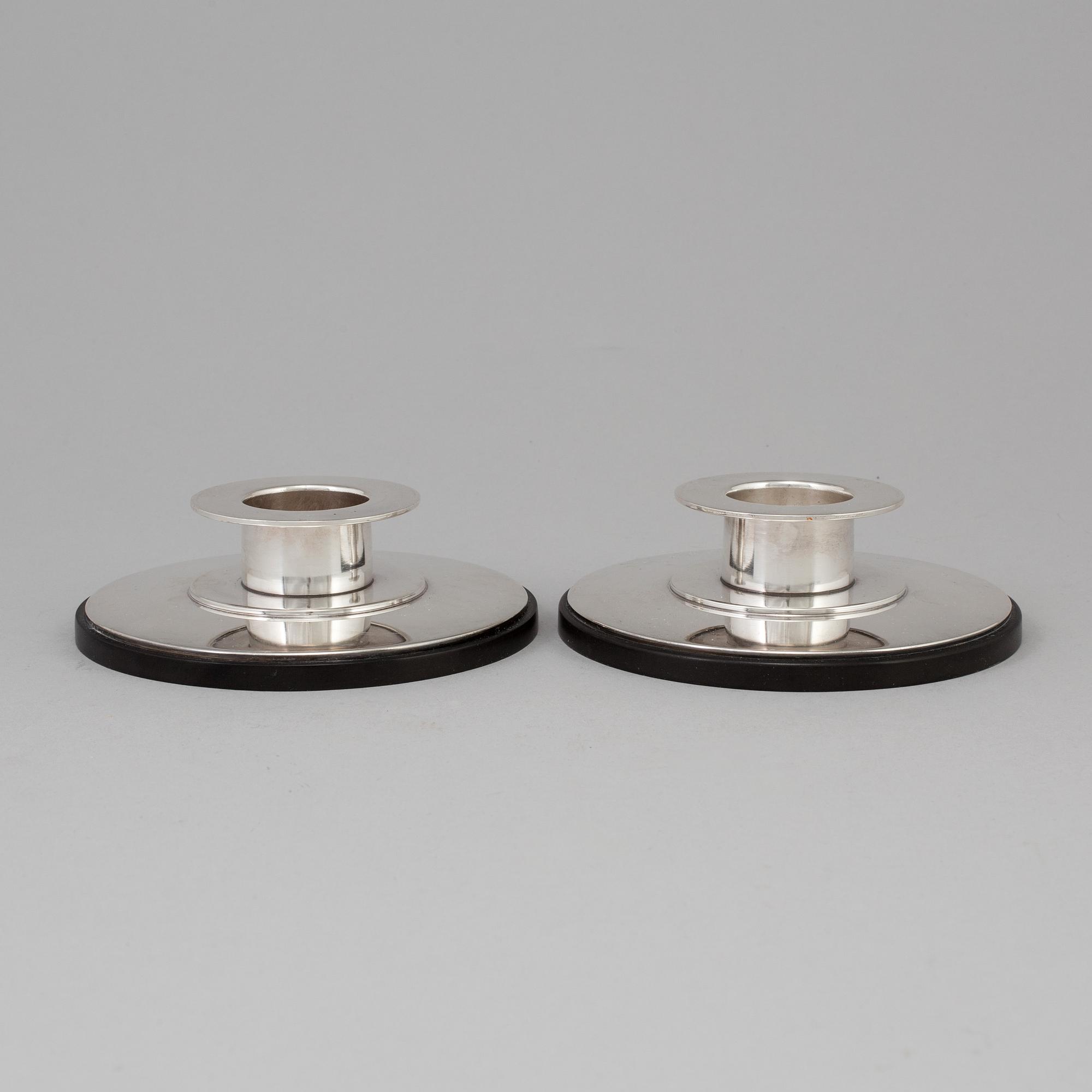 A pair of Danish EPNS ATLA candlesticks.